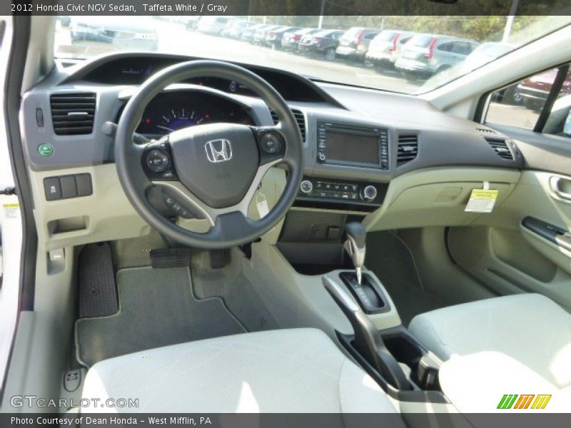Taffeta White / Gray 2012 Honda Civic NGV Sedan