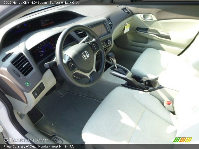 Taffeta White / Gray 2012 Honda Civic NGV Sedan