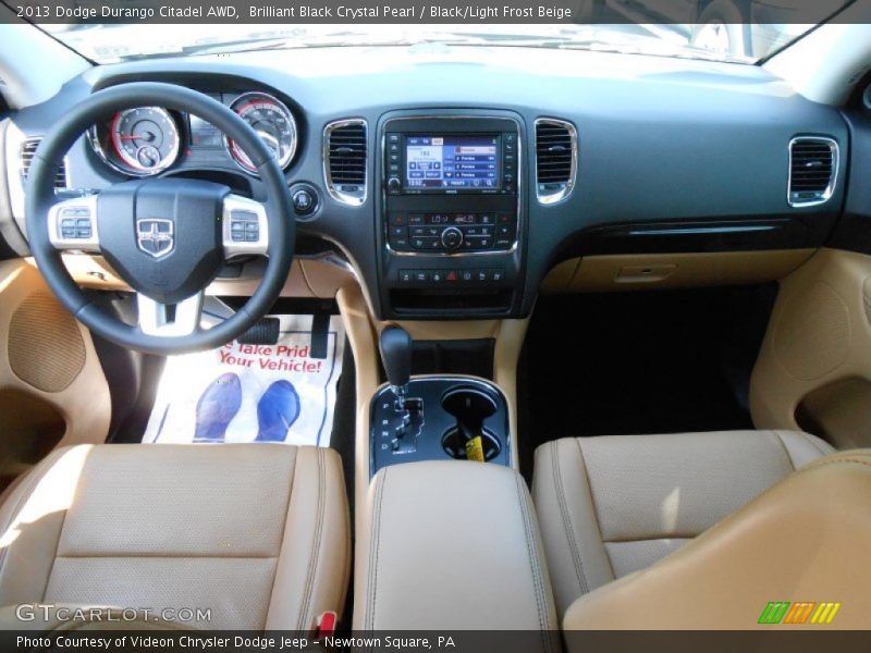 Brilliant Black Crystal Pearl / Black/Light Frost Beige 2013 Dodge Durango Citadel AWD
