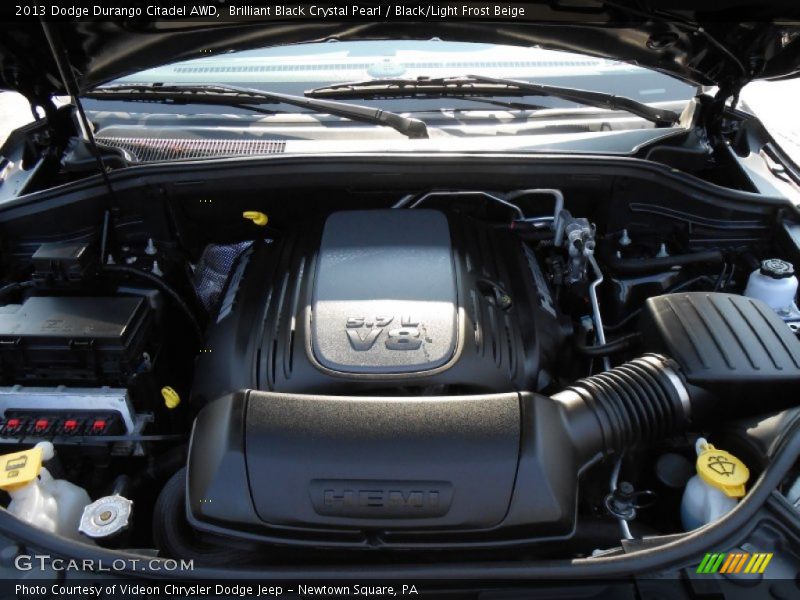 Brilliant Black Crystal Pearl / Black/Light Frost Beige 2013 Dodge Durango Citadel AWD