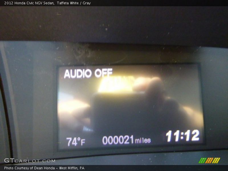 Taffeta White / Gray 2012 Honda Civic NGV Sedan