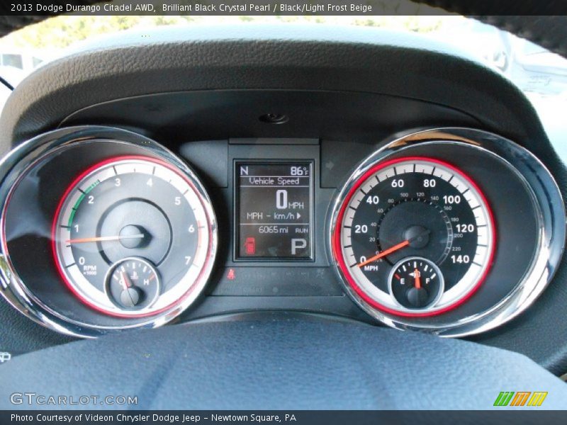 Brilliant Black Crystal Pearl / Black/Light Frost Beige 2013 Dodge Durango Citadel AWD