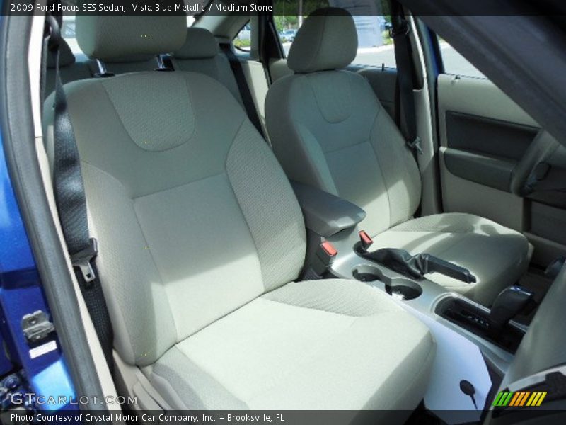 Vista Blue Metallic / Medium Stone 2009 Ford Focus SES Sedan