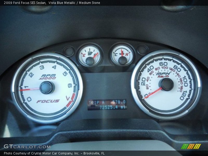 Vista Blue Metallic / Medium Stone 2009 Ford Focus SES Sedan