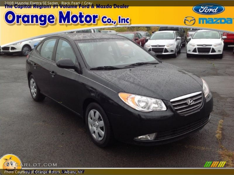 Black Pearl / Gray 2008 Hyundai Elantra SE Sedan