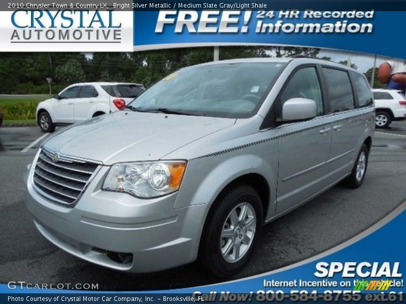 Bright Silver Metallic / Medium Slate Gray/Light Shale 2010 Chrysler Town & Country LX