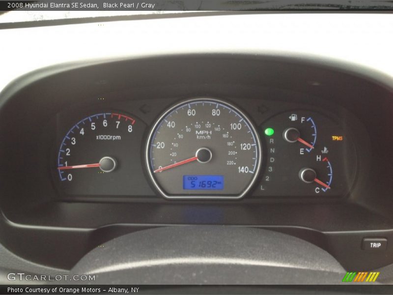 Black Pearl / Gray 2008 Hyundai Elantra SE Sedan