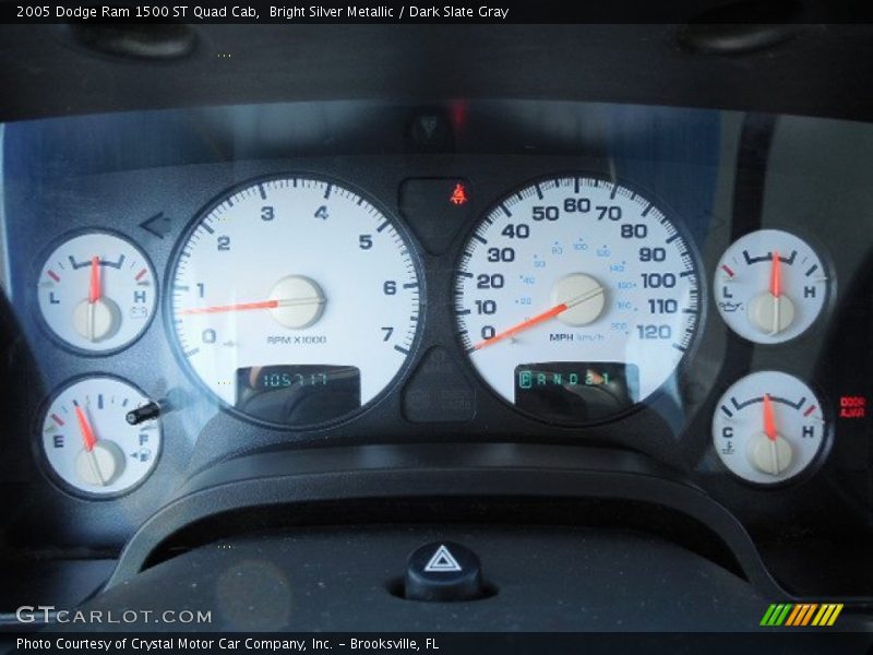 Bright Silver Metallic / Dark Slate Gray 2005 Dodge Ram 1500 ST Quad Cab