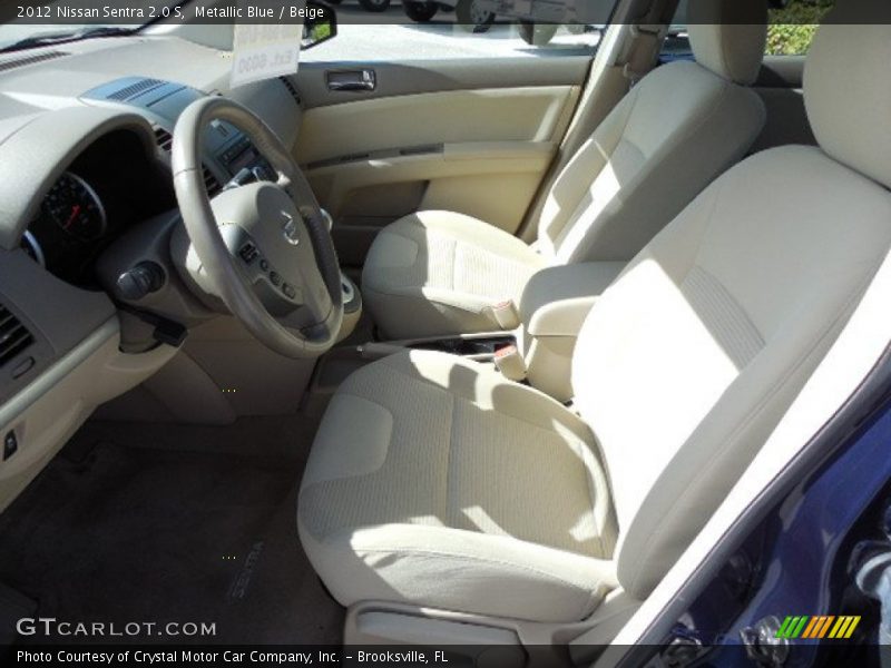 Metallic Blue / Beige 2012 Nissan Sentra 2.0 S