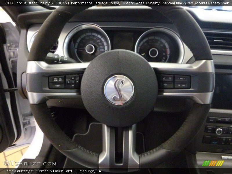 Oxford White / Shelby Charcoal Black/Red Accents Recaro Sport Seats 2014 Ford Mustang Shelby GT500 SVT Performance Package Coupe