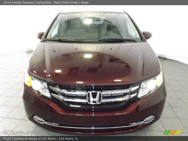 Dark Cherry Pearl / Beige 2014 Honda Odyssey Touring Elite