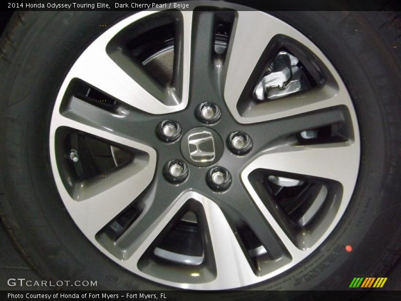 Dark Cherry Pearl / Beige 2014 Honda Odyssey Touring Elite