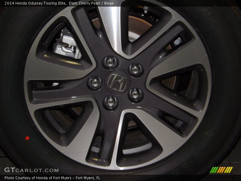 Dark Cherry Pearl / Beige 2014 Honda Odyssey Touring Elite