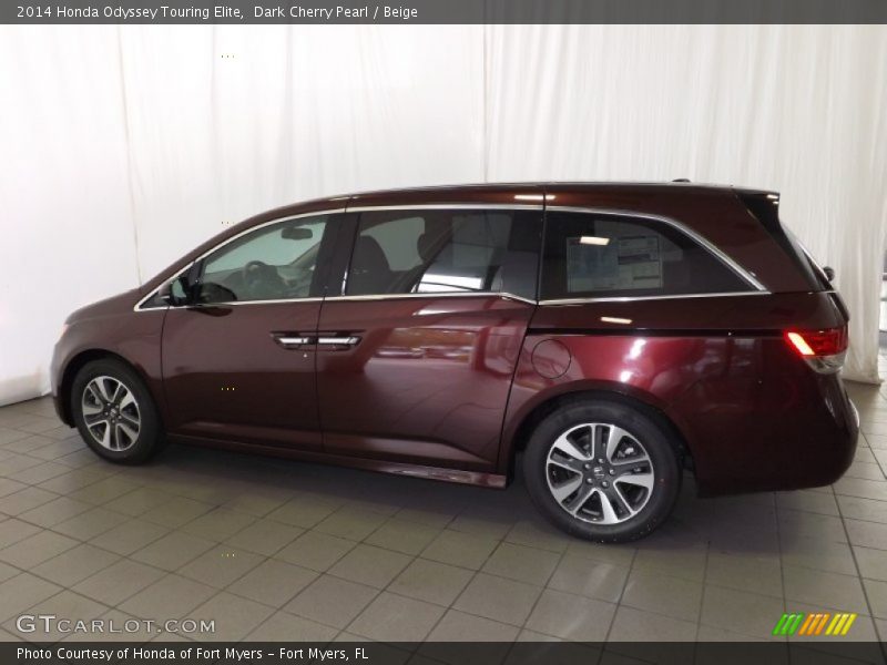 Dark Cherry Pearl / Beige 2014 Honda Odyssey Touring Elite