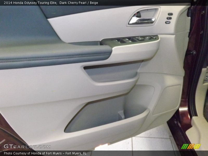 Dark Cherry Pearl / Beige 2014 Honda Odyssey Touring Elite