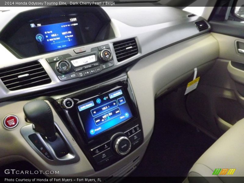 Dark Cherry Pearl / Beige 2014 Honda Odyssey Touring Elite
