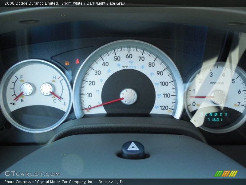 Bright White / Dark/Light Slate Gray 2008 Dodge Durango Limited