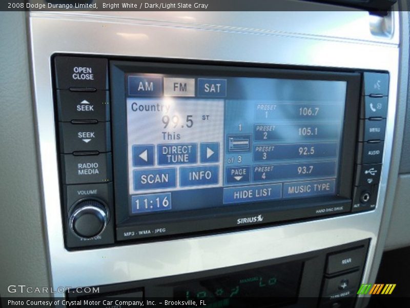 Bright White / Dark/Light Slate Gray 2008 Dodge Durango Limited