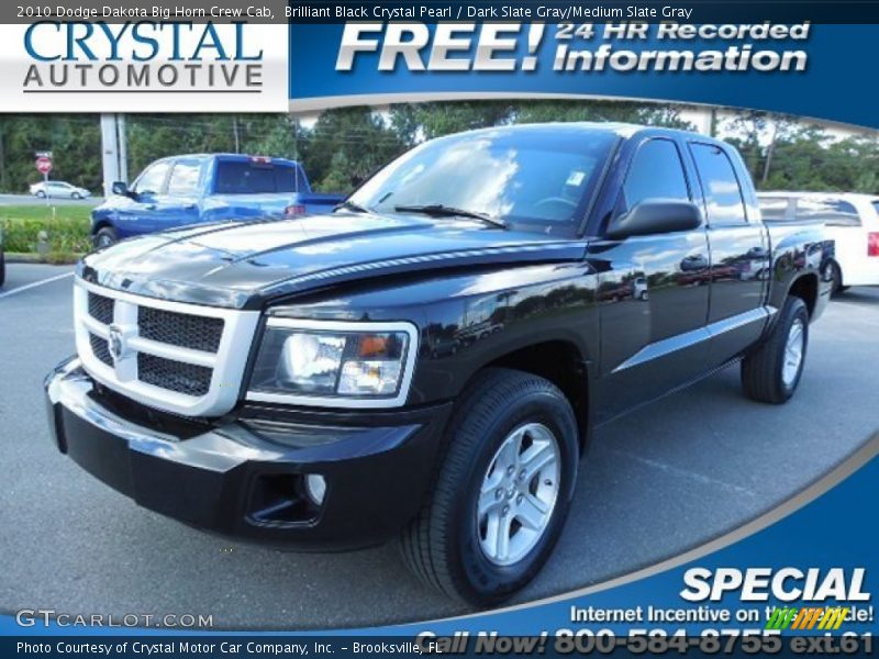 Brilliant Black Crystal Pearl / Dark Slate Gray/Medium Slate Gray 2010 Dodge Dakota Big Horn Crew Cab
