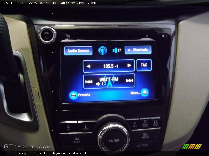 Dark Cherry Pearl / Beige 2014 Honda Odyssey Touring Elite