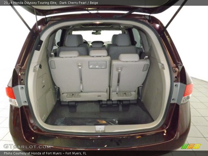 Dark Cherry Pearl / Beige 2014 Honda Odyssey Touring Elite