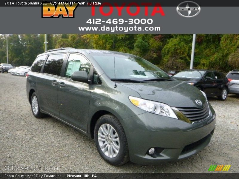 Cypress Green Pearl / Bisque 2014 Toyota Sienna XLE