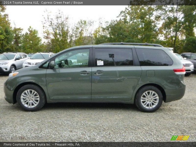Cypress Green Pearl / Bisque 2014 Toyota Sienna XLE
