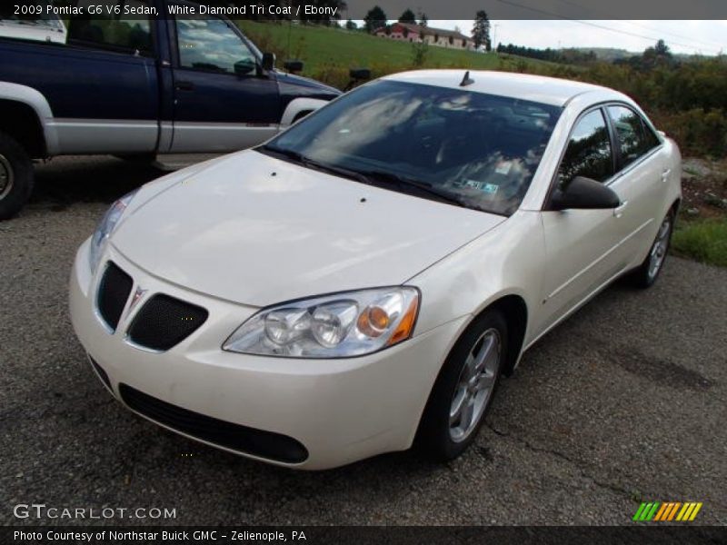 White Diamond Tri Coat / Ebony 2009 Pontiac G6 V6 Sedan