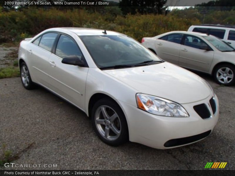 White Diamond Tri Coat / Ebony 2009 Pontiac G6 V6 Sedan