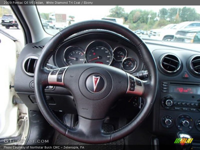 White Diamond Tri Coat / Ebony 2009 Pontiac G6 V6 Sedan