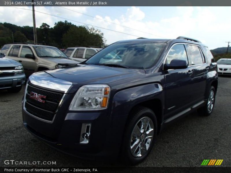 Atlantis Blue Metallic / Jet Black 2014 GMC Terrain SLT AWD