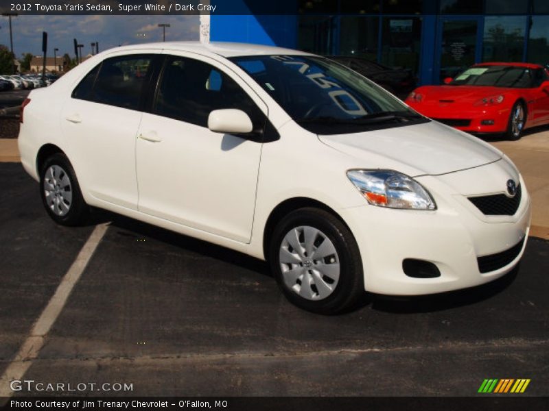 Super White / Dark Gray 2012 Toyota Yaris Sedan