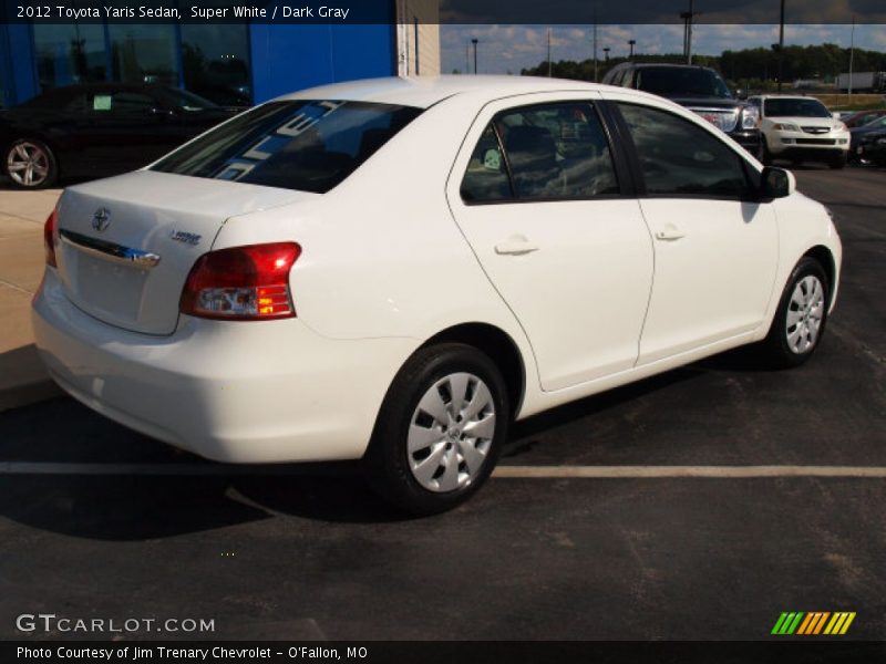 Super White / Dark Gray 2012 Toyota Yaris Sedan