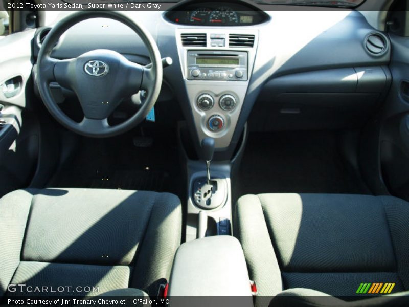 Super White / Dark Gray 2012 Toyota Yaris Sedan