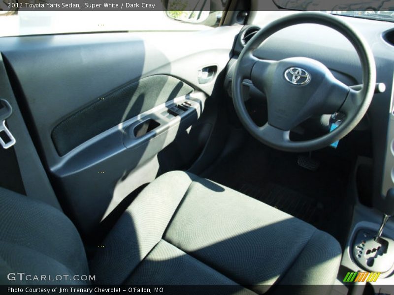 Super White / Dark Gray 2012 Toyota Yaris Sedan