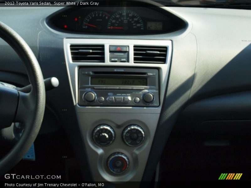 Super White / Dark Gray 2012 Toyota Yaris Sedan