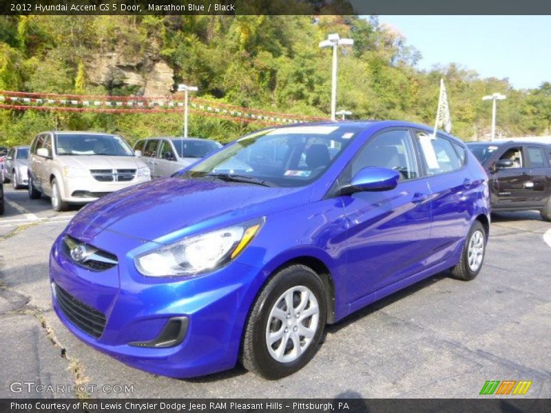 Marathon Blue / Black 2012 Hyundai Accent GS 5 Door