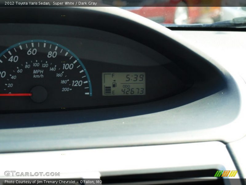 Super White / Dark Gray 2012 Toyota Yaris Sedan