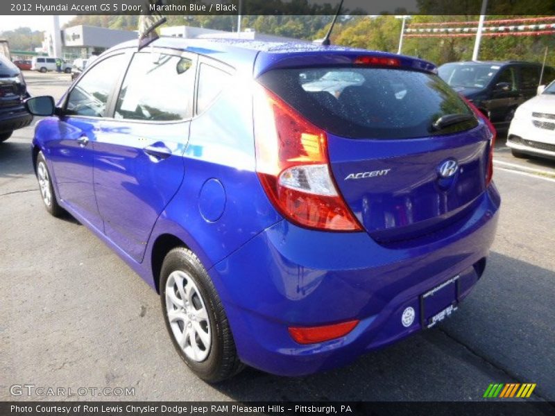 Marathon Blue / Black 2012 Hyundai Accent GS 5 Door