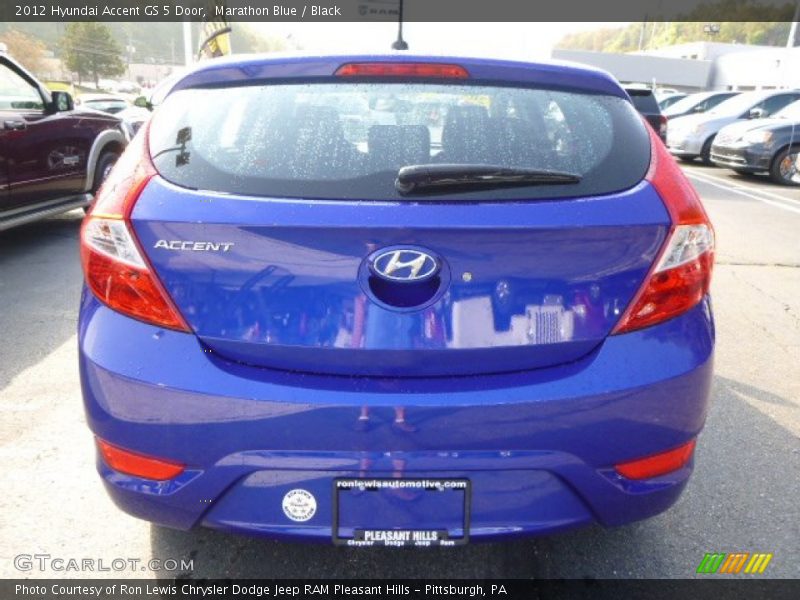 Marathon Blue / Black 2012 Hyundai Accent GS 5 Door
