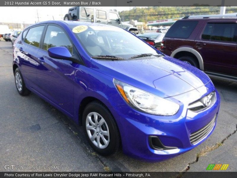 Marathon Blue / Black 2012 Hyundai Accent GS 5 Door