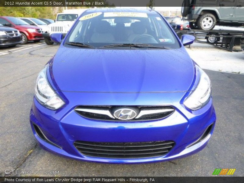 Marathon Blue / Black 2012 Hyundai Accent GS 5 Door