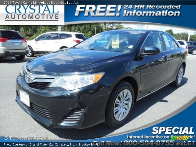 Attitude Black Metallic / Ash 2012 Toyota Camry LE