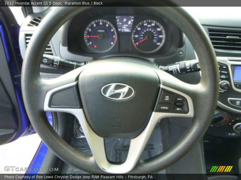 Marathon Blue / Black 2012 Hyundai Accent GS 5 Door