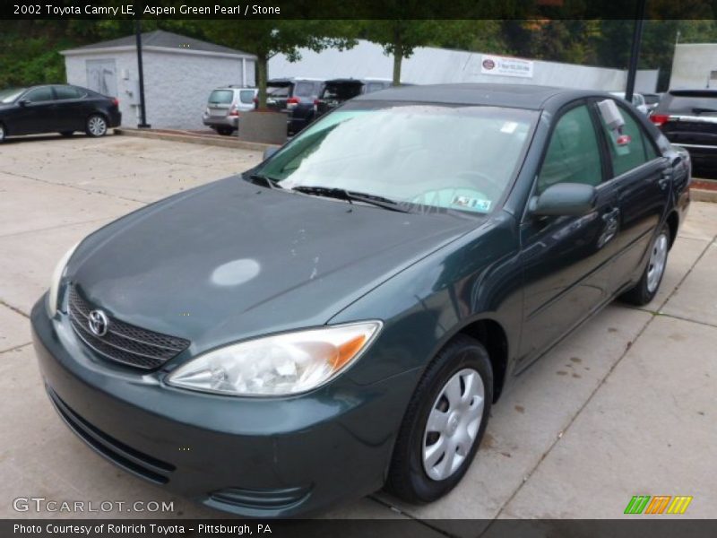 Aspen Green Pearl / Stone 2002 Toyota Camry LE