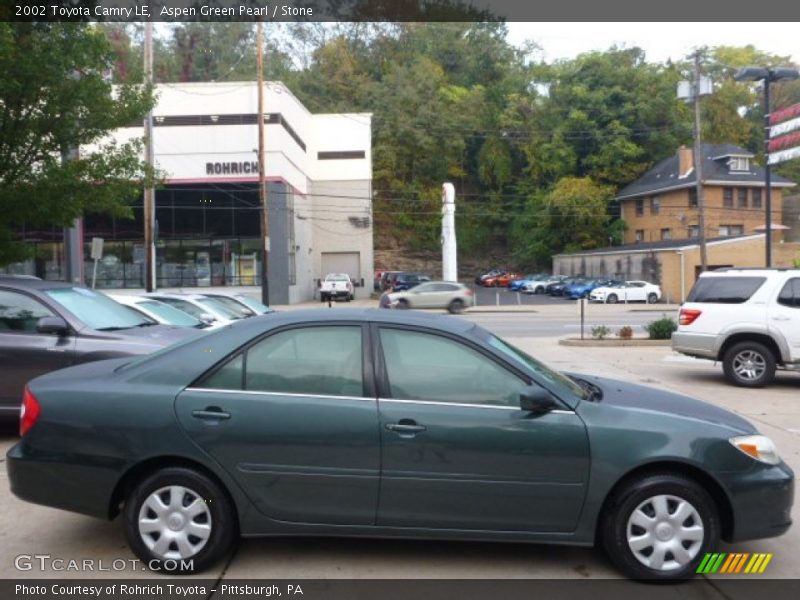 Aspen Green Pearl / Stone 2002 Toyota Camry LE