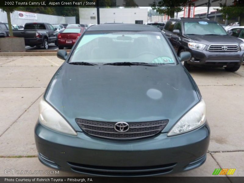 Aspen Green Pearl / Stone 2002 Toyota Camry LE