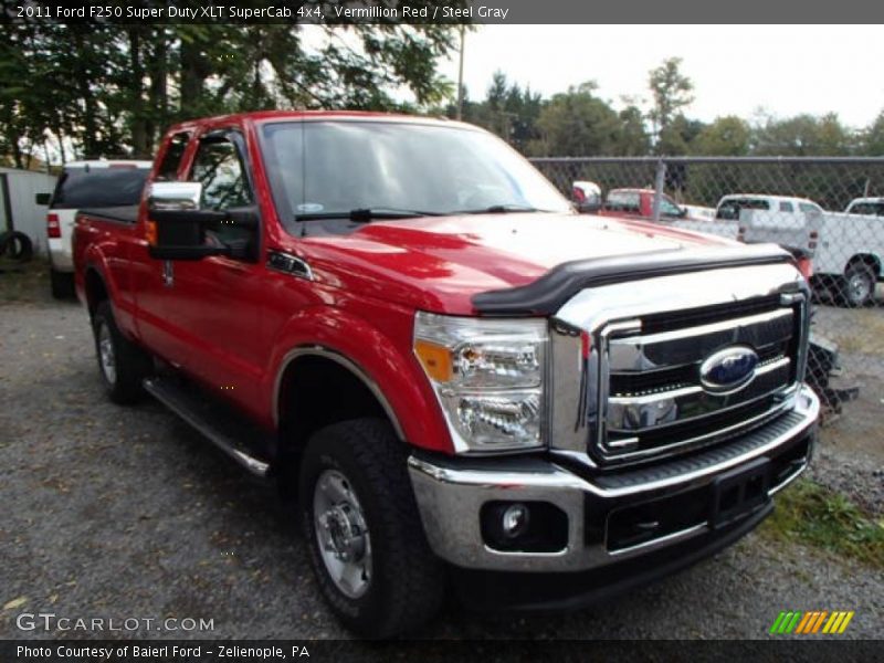 Vermillion Red / Steel Gray 2011 Ford F250 Super Duty XLT SuperCab 4x4