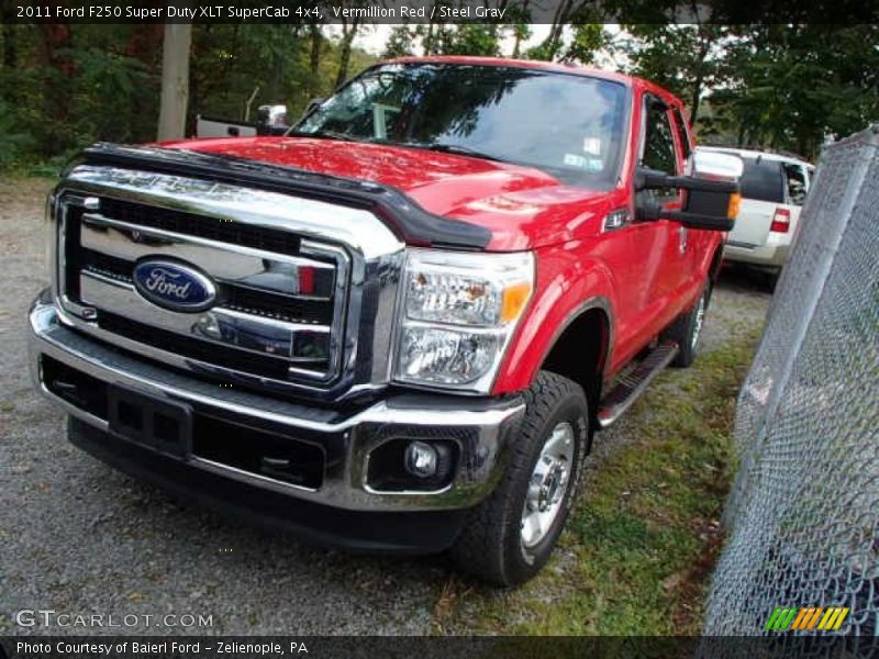 Vermillion Red / Steel Gray 2011 Ford F250 Super Duty XLT SuperCab 4x4