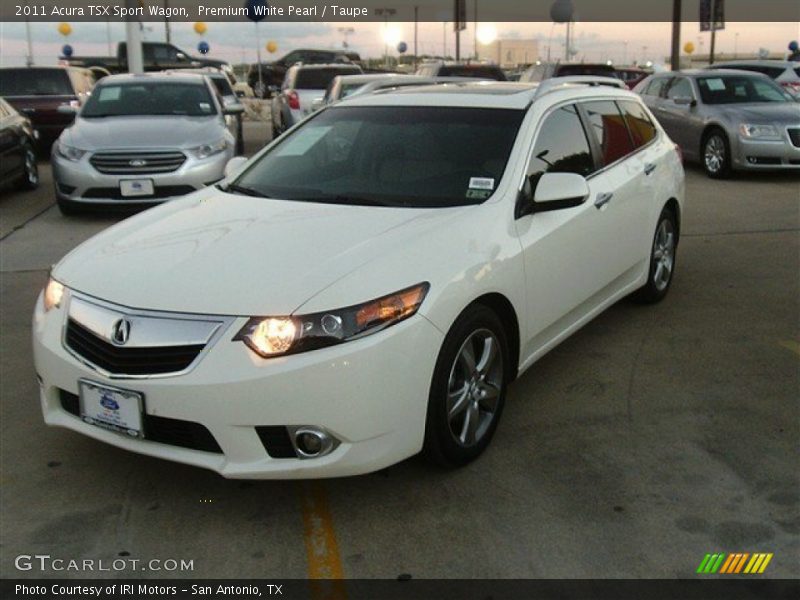 Premium White Pearl / Taupe 2011 Acura TSX Sport Wagon